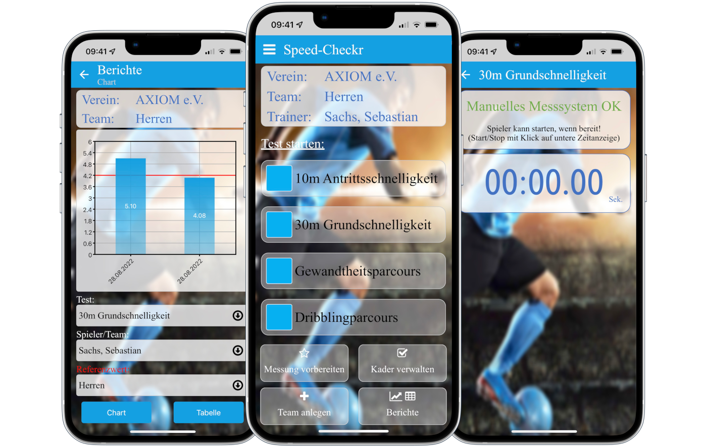 Screenshots der bestehenden Speed-Checkr-App